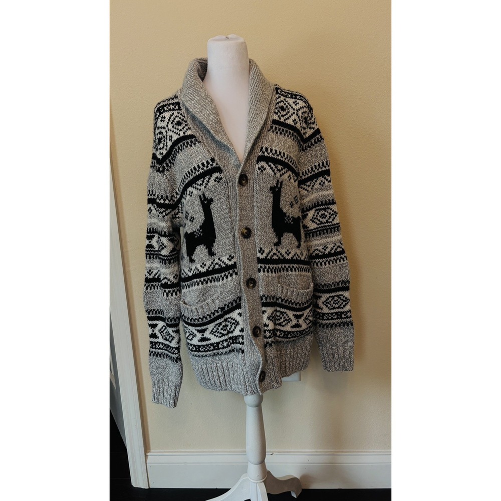 NWOT Old Navy Shawl Collar V Neck WoolBlend Cardigan Sweater Warm Fall Aztec